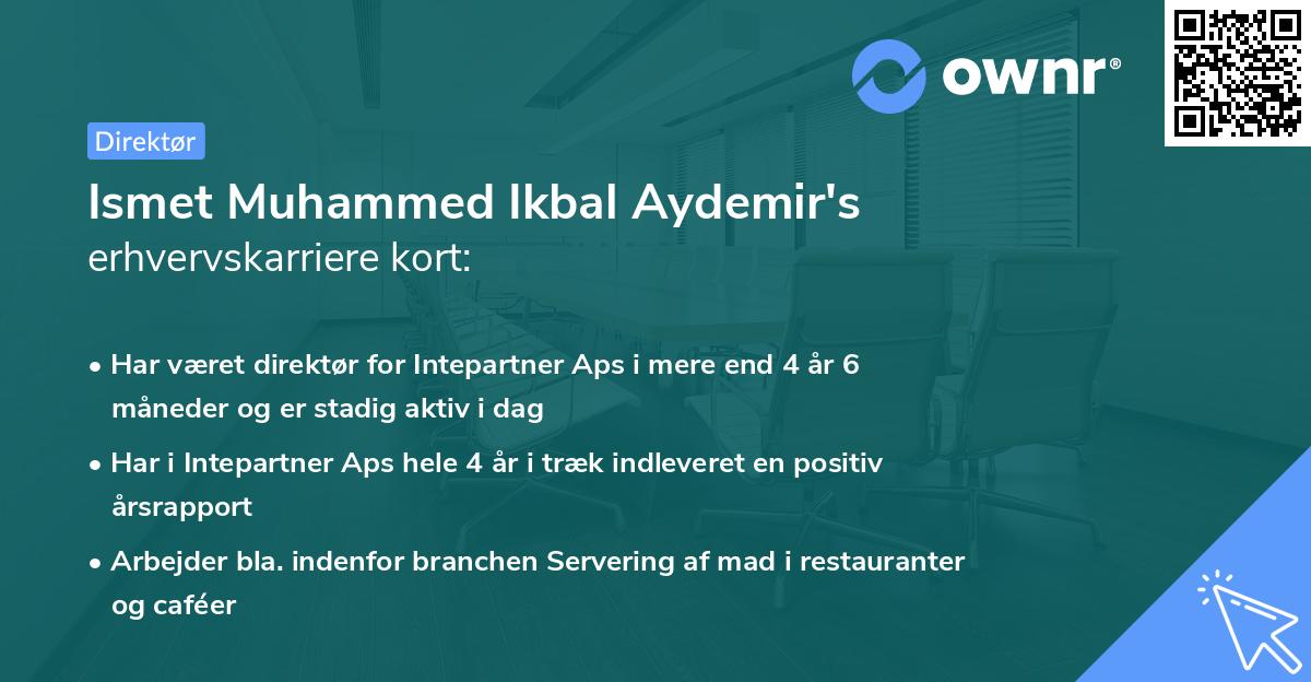 Ismet Muhammed Ikbal Aydemir's erhvervskarriere kort