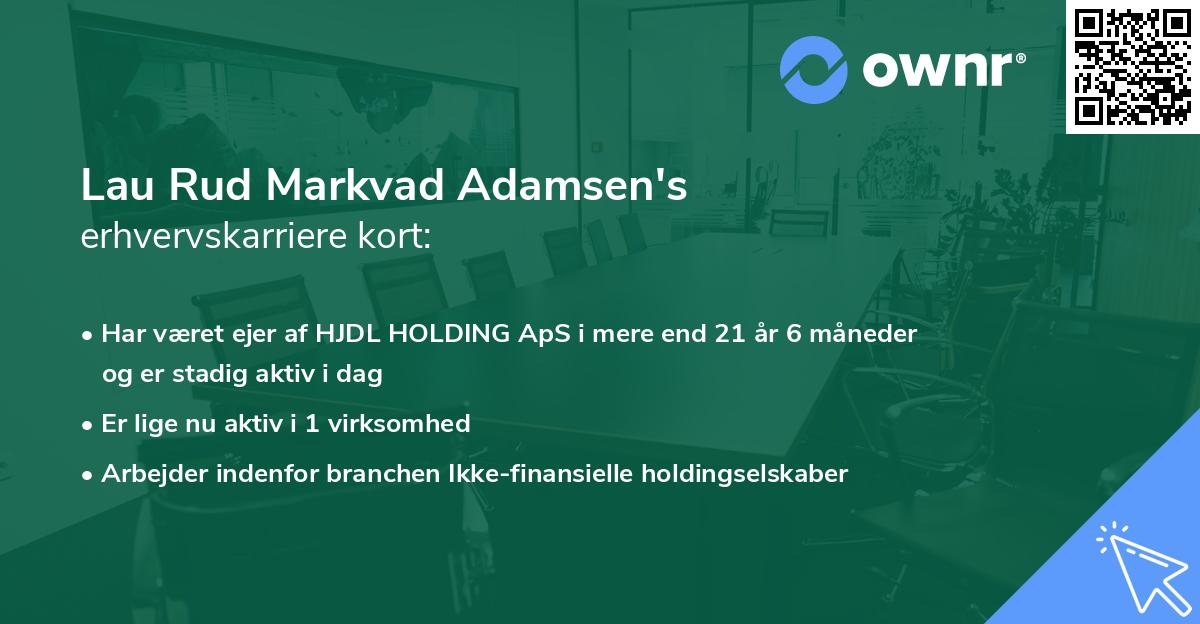 Lau Rud Markvad Adamsen's erhvervskarriere kort