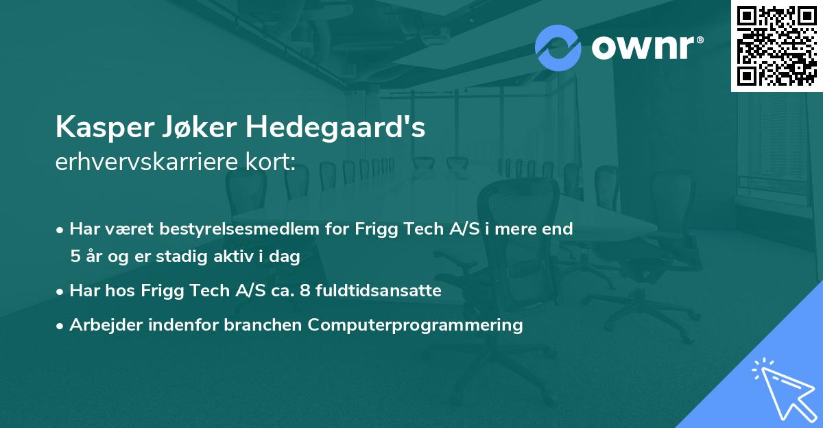 Kasper Jøker Hedegaard's erhvervskarriere kort