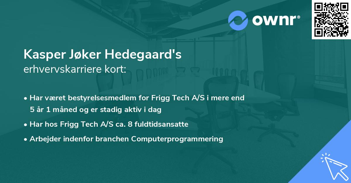Kasper Jøker Hedegaard's erhvervskarriere kort