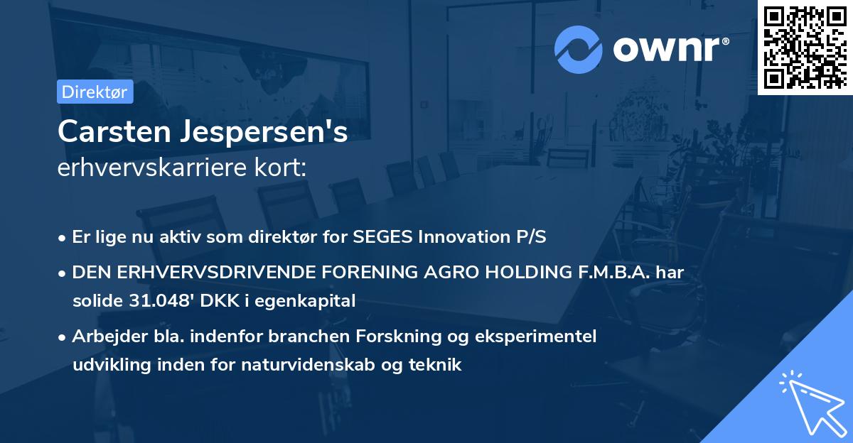 Carsten Jespersen's erhvervskarriere kort