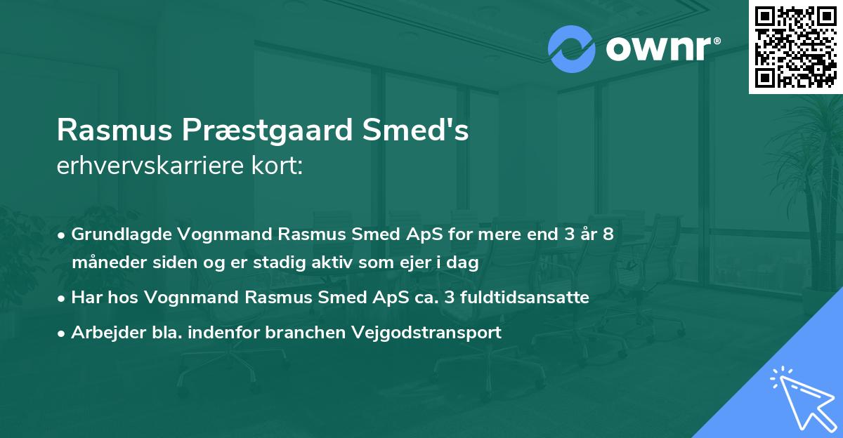 Rasmus Præstgaard Smed's erhvervskarriere kort