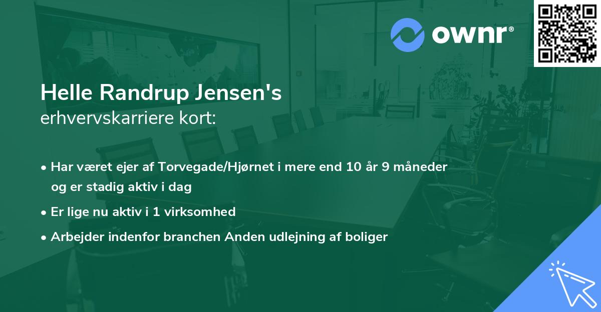 Helle Randrup Jensen's erhvervskarriere kort