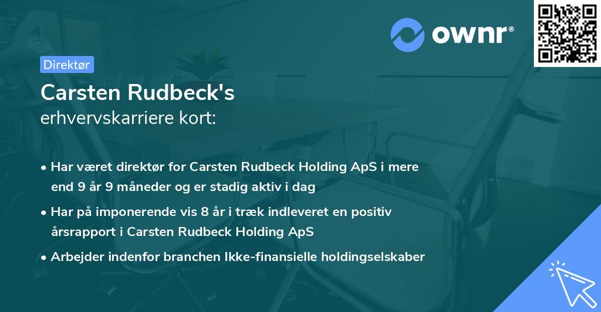 Carsten Rudbeck's erhvervskarriere kort