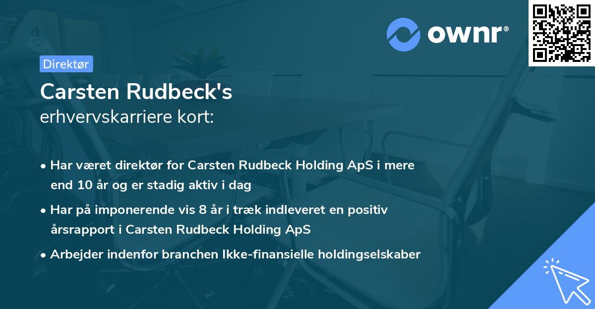 Carsten Rudbeck's erhvervskarriere kort