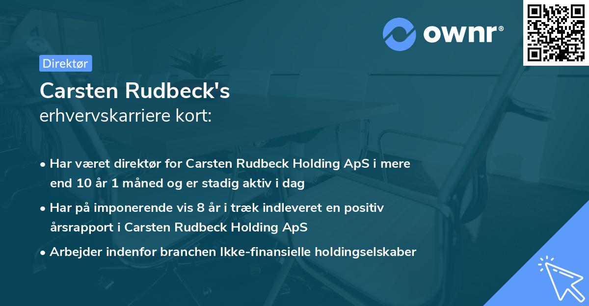 Carsten Rudbeck's erhvervskarriere kort