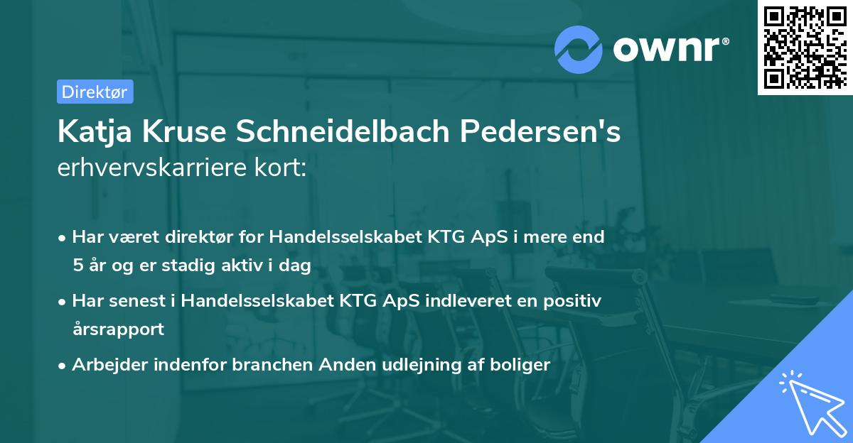 Katja Kruse Schneidelbach Pedersen's erhvervskarriere kort