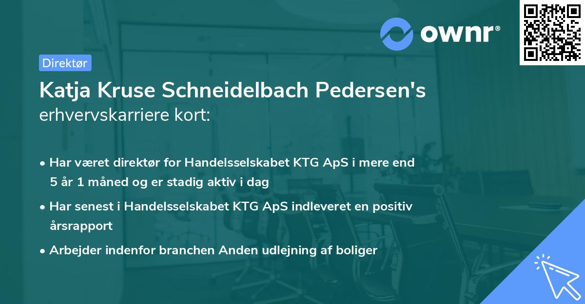 Katja Kruse Schneidelbach Pedersen's erhvervskarriere kort