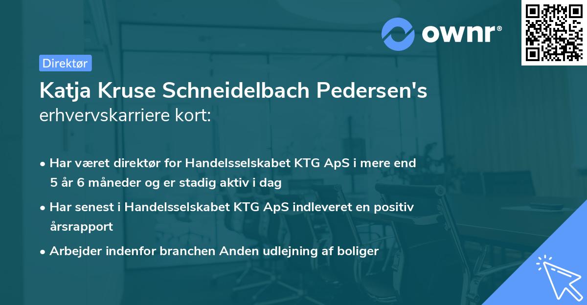 Katja Kruse Schneidelbach Pedersen's erhvervskarriere kort