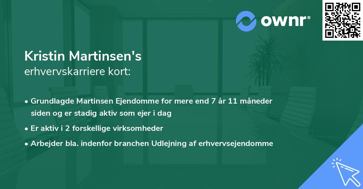Kristin Martinsen's erhvervskarriere kort