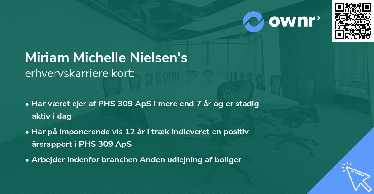 Miriam Michelle Nielsen's erhvervskarriere kort