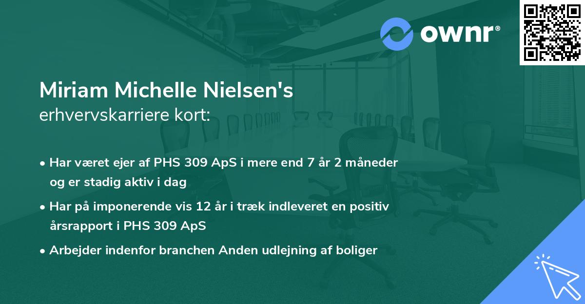 Miriam Michelle Nielsen's erhvervskarriere kort