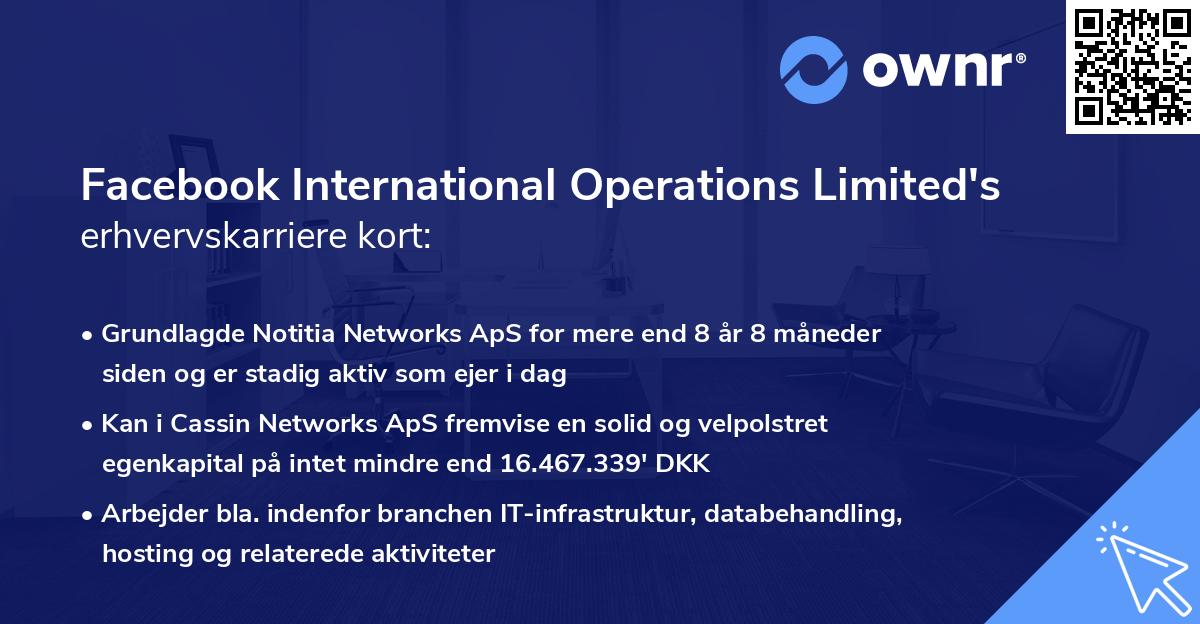 Facebook International Operations Limited's erhvervskarriere kort