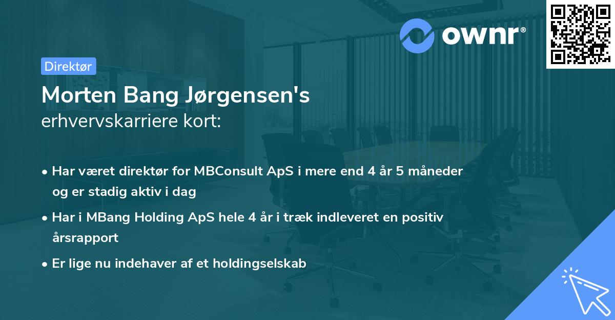 Morten Bang Jørgensen's erhvervskarriere kort