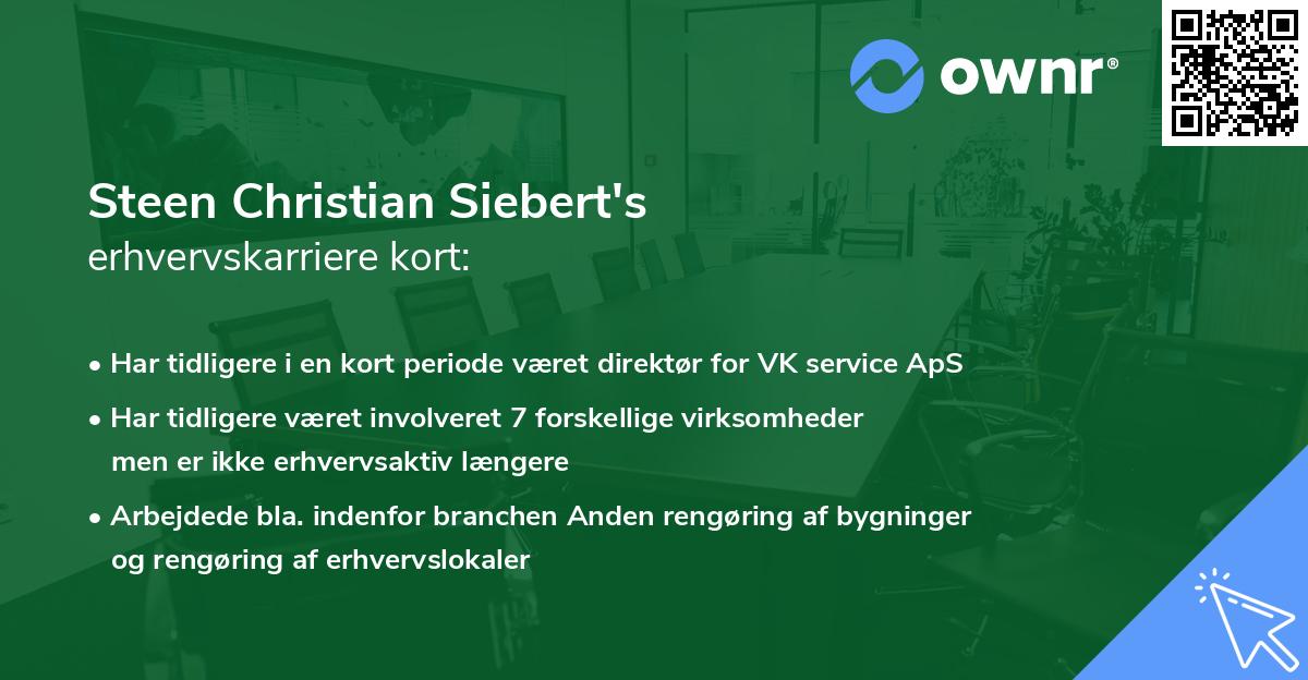 Steen Christian Siebert's erhvervskarriere kort