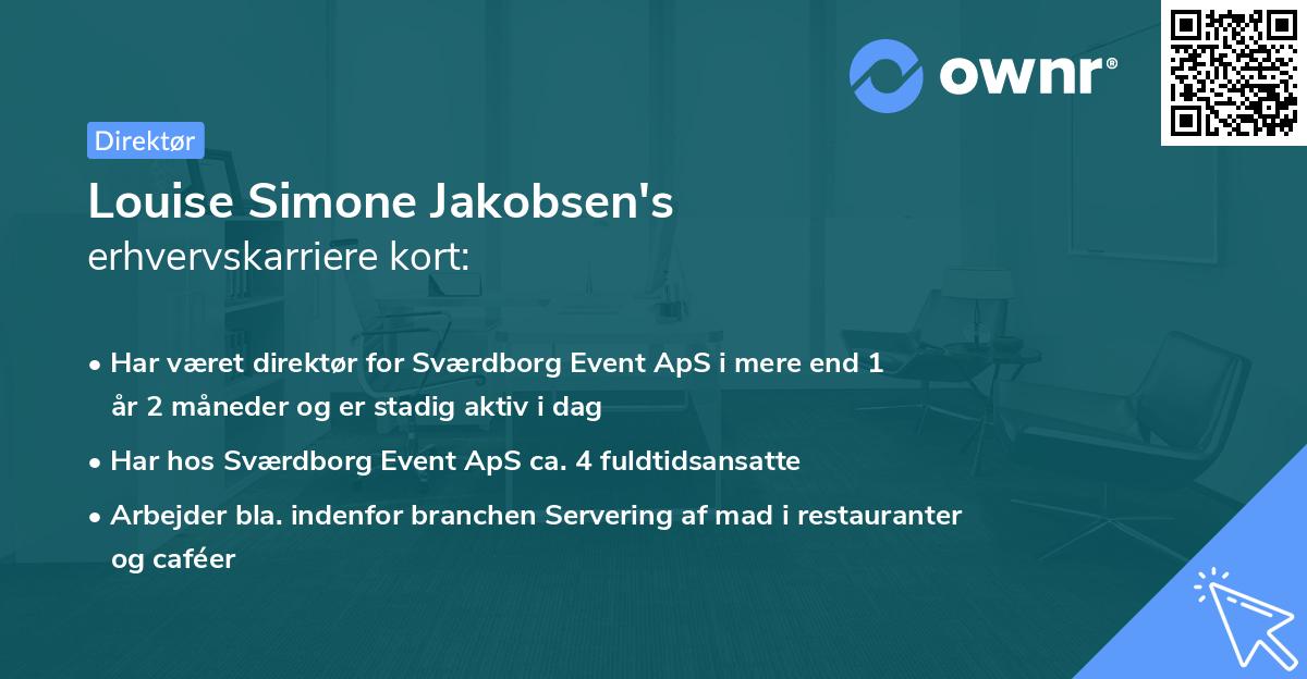 Louise Simone Jakobsen's erhvervskarriere kort