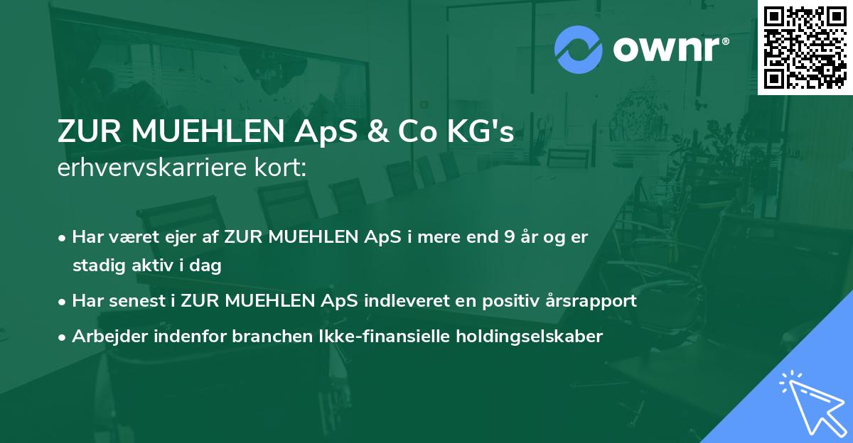 ZUR MUEHLEN ApS & Co KG's erhvervskarriere kort