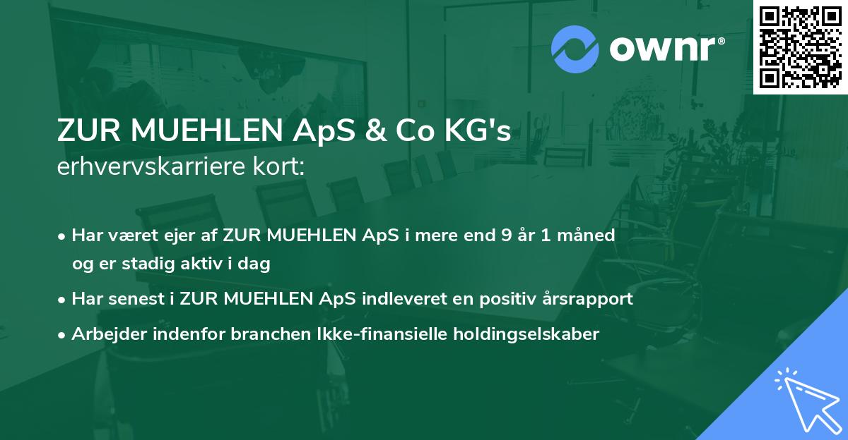 ZUR MUEHLEN ApS & Co KG's erhvervskarriere kort