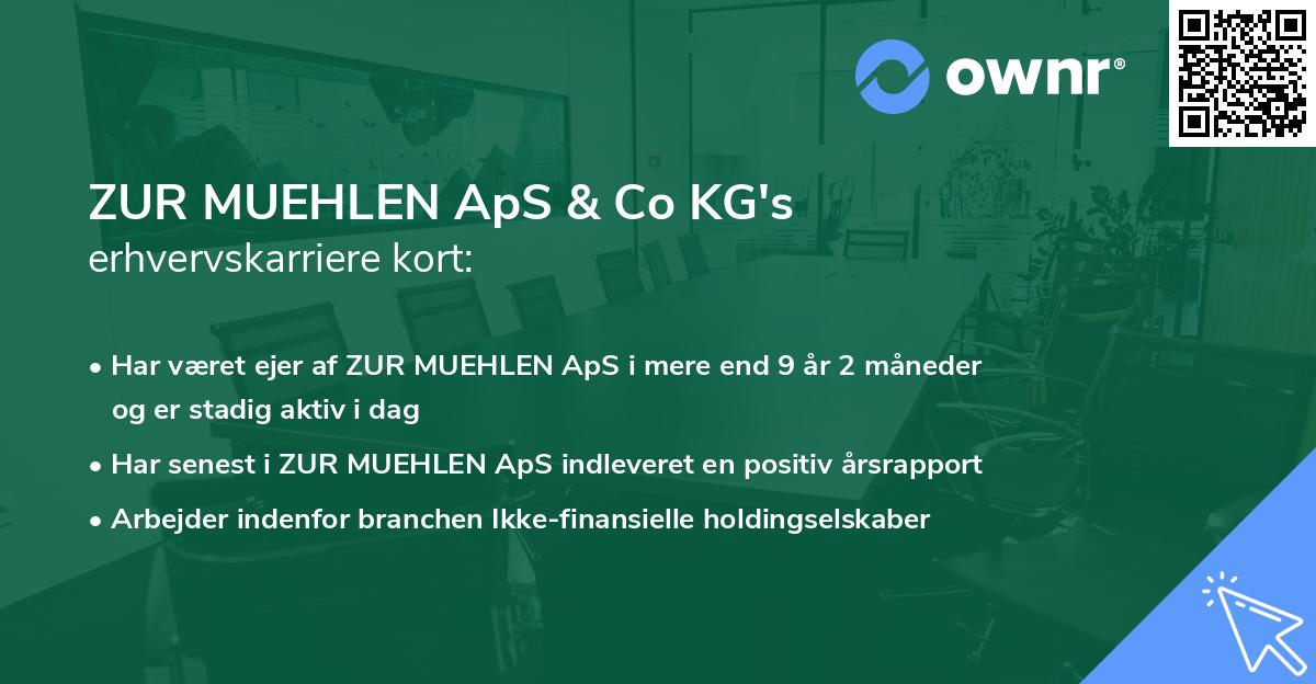 ZUR MUEHLEN ApS & Co KG's erhvervskarriere kort