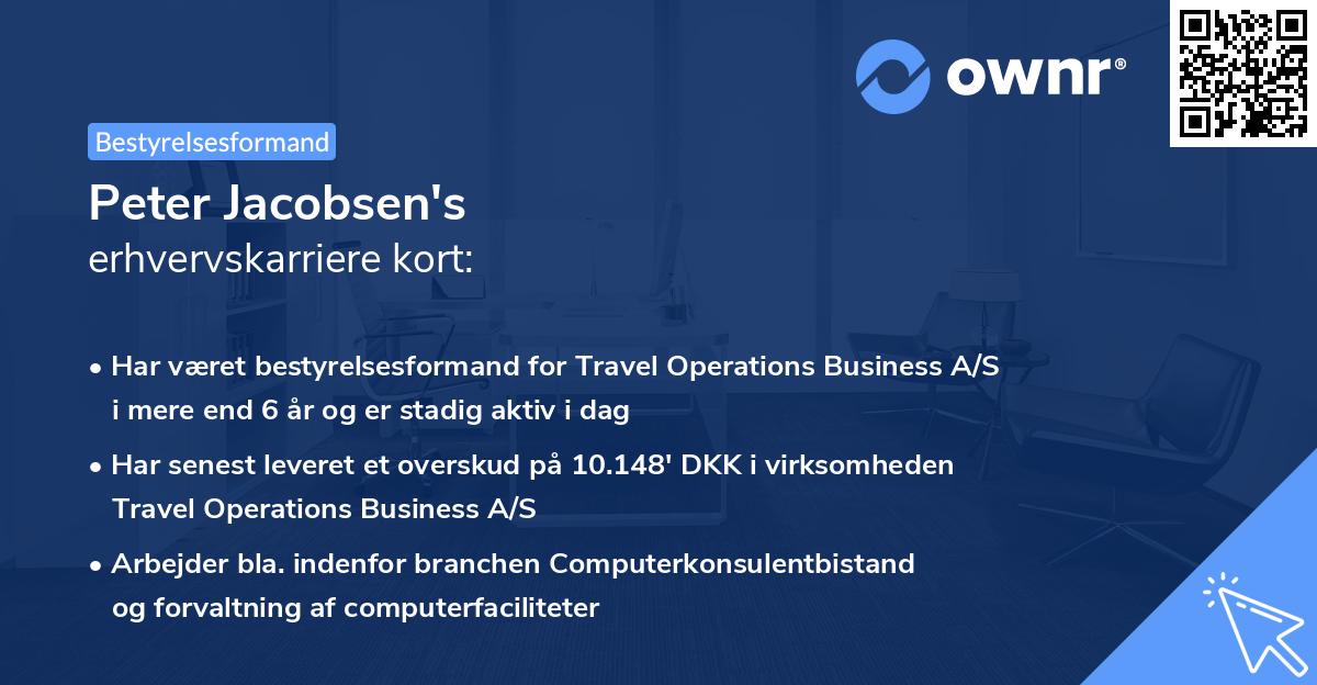 Peter Jacobsen's erhvervskarriere kort