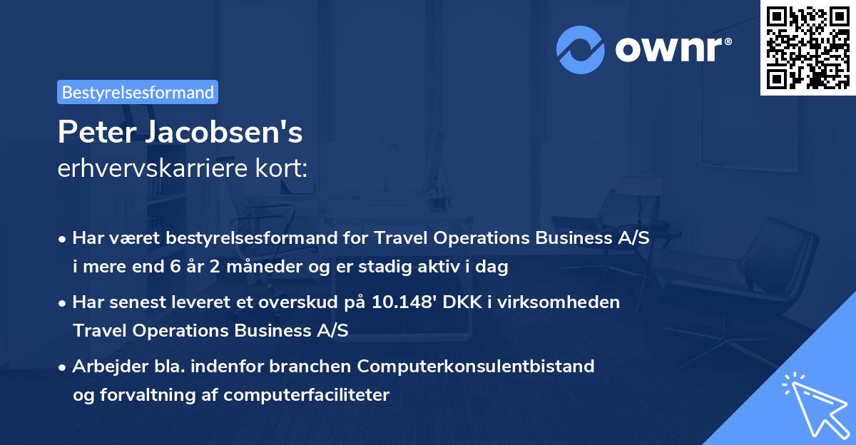 Peter Jacobsen's erhvervskarriere kort