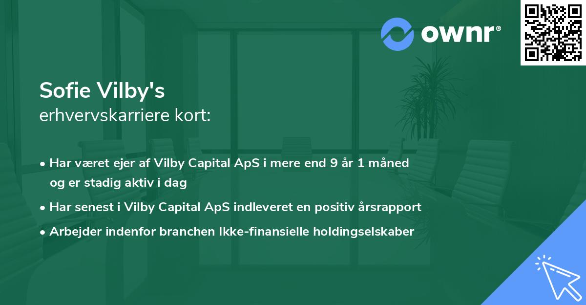 Sofie Vilby's erhvervskarriere kort