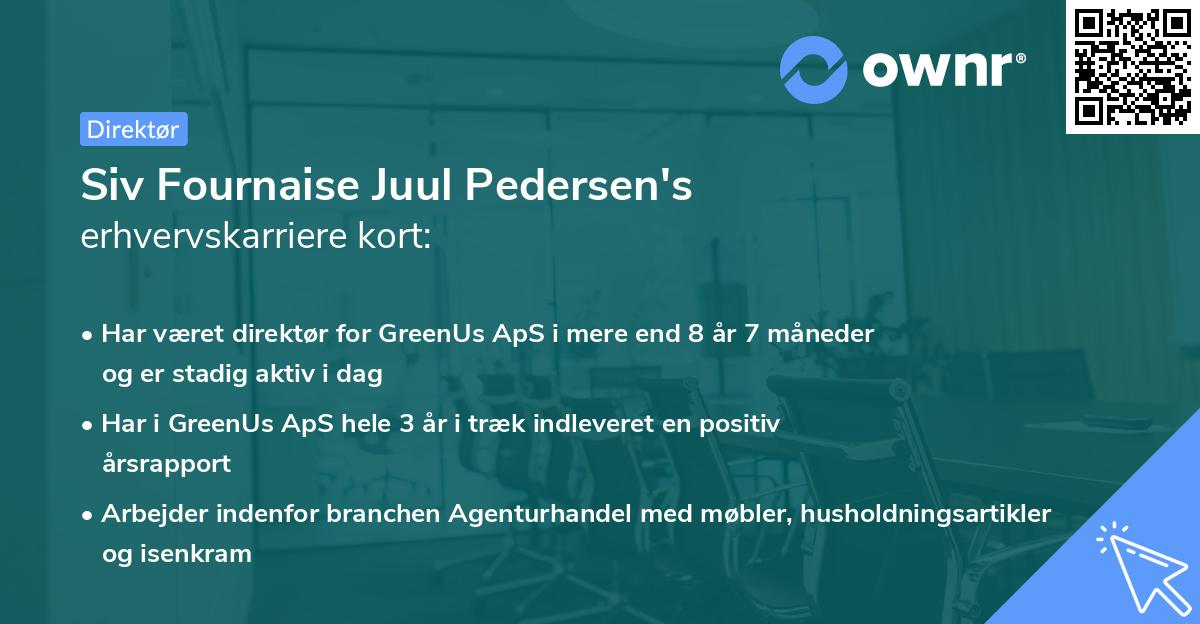 Siv Fournaise Juul Pedersen's erhvervskarriere kort