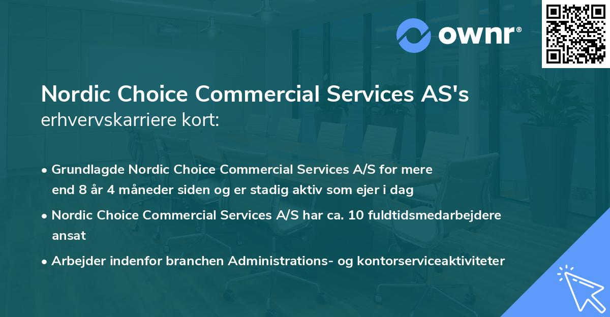 Nordic Choice Commercial Services AS's erhvervskarriere kort
