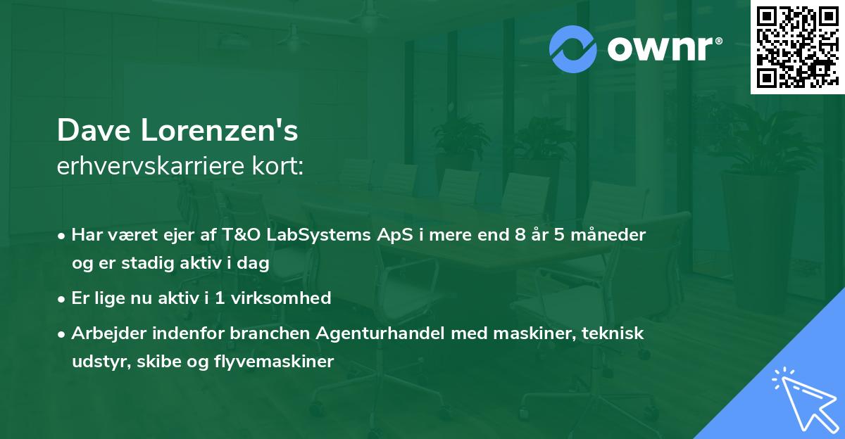 Dave Lorenzen's erhvervskarriere kort