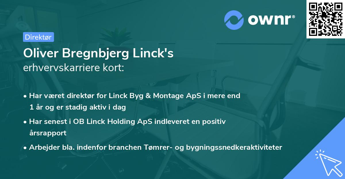 Oliver Bregnbjerg Linck's erhvervskarriere kort