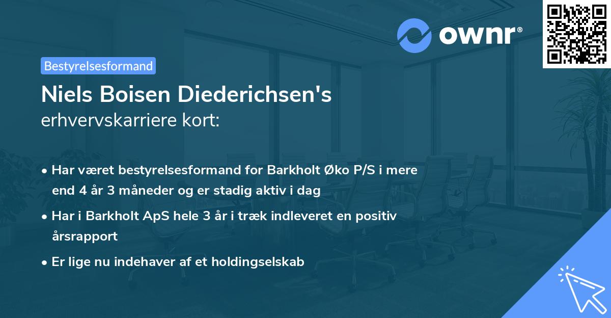 Niels Boisen Diederichsen's erhvervskarriere kort