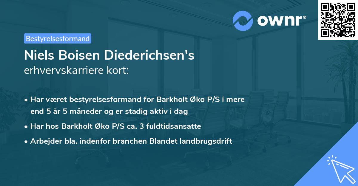Niels Boisen Diederichsen's erhvervskarriere kort