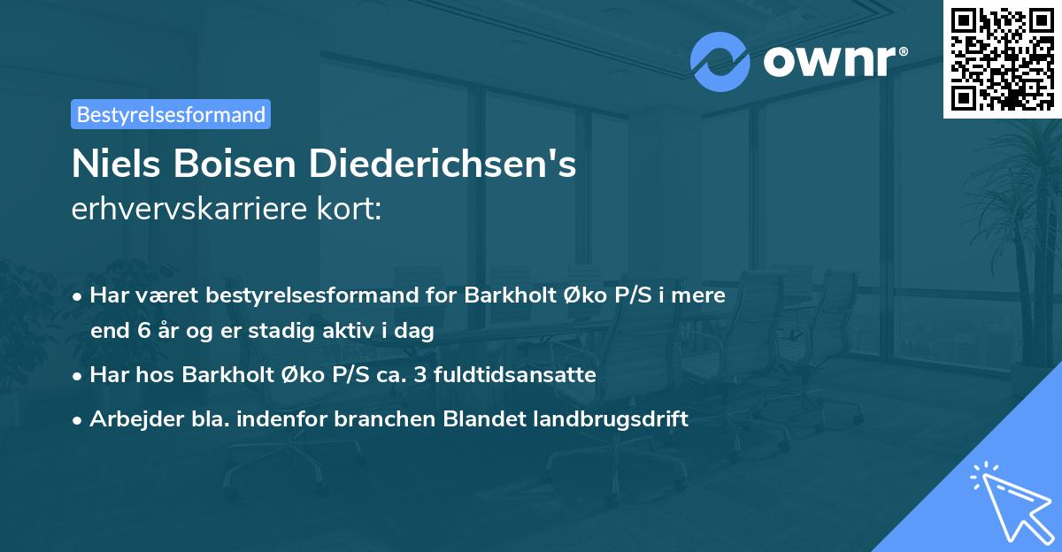 Niels Boisen Diederichsen's erhvervskarriere kort