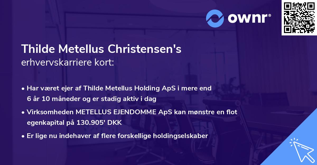 Thilde Metellus Christensen's erhvervskarriere kort