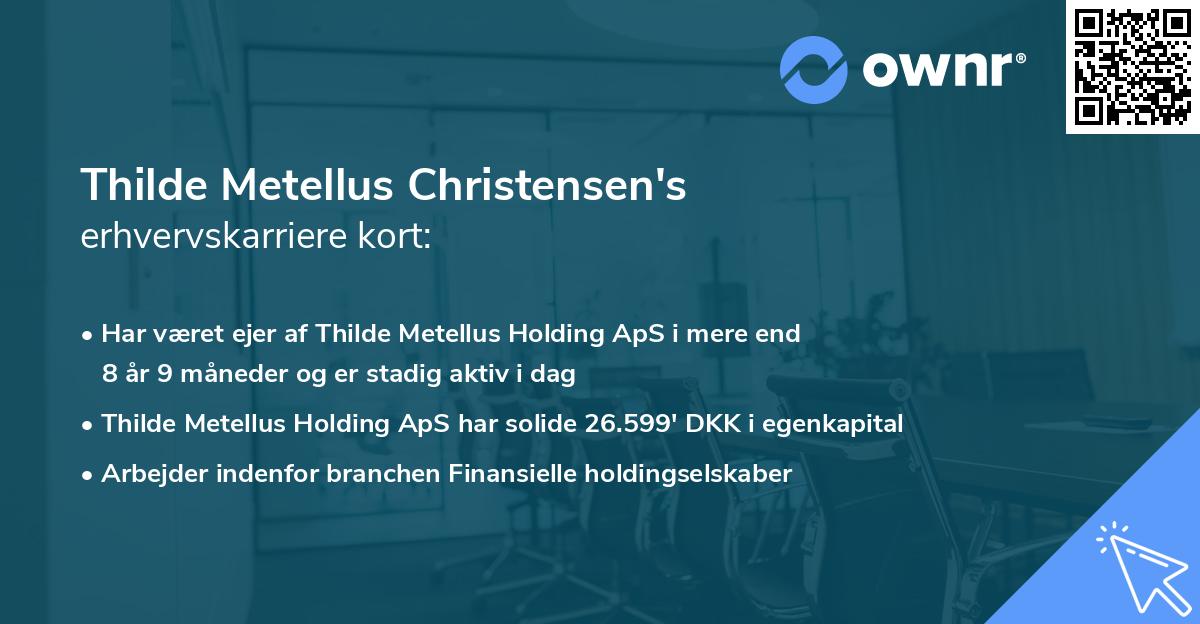Thilde Metellus Christensen's erhvervskarriere kort
