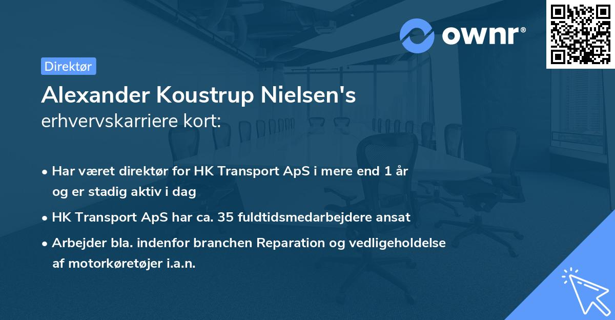 Alexander Koustrup Nielsen's erhvervskarriere kort