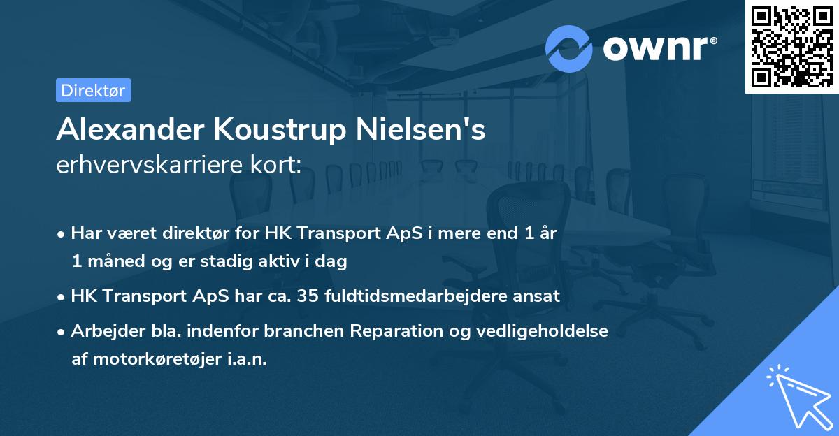 Alexander Koustrup Nielsen's erhvervskarriere kort