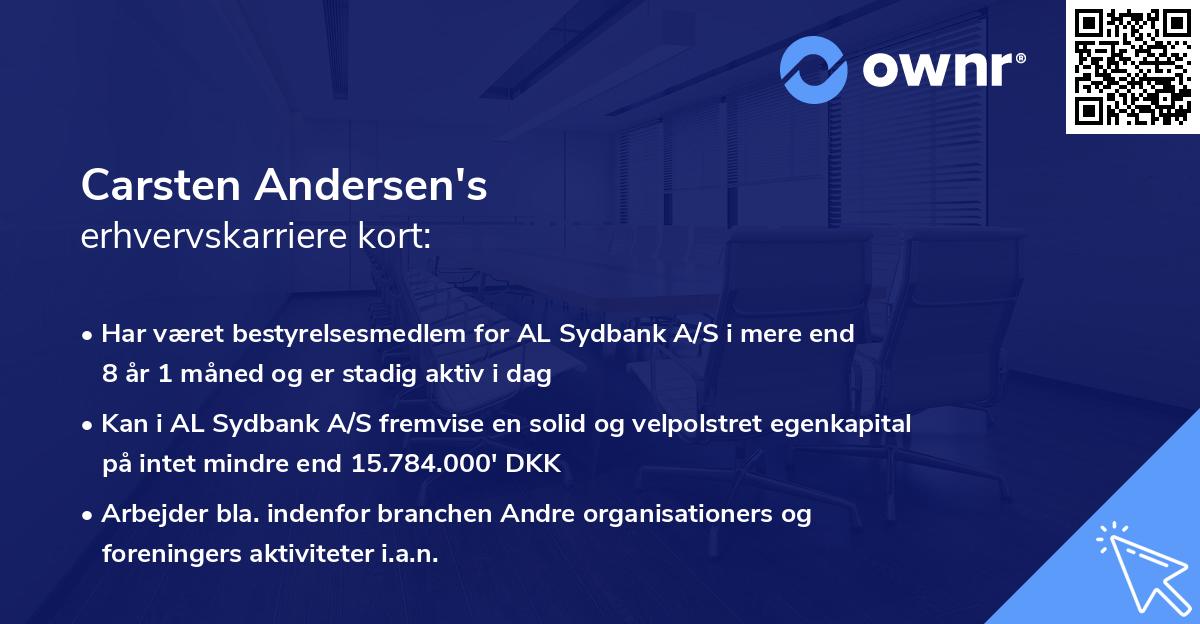 Carsten Andersen's erhvervskarriere kort