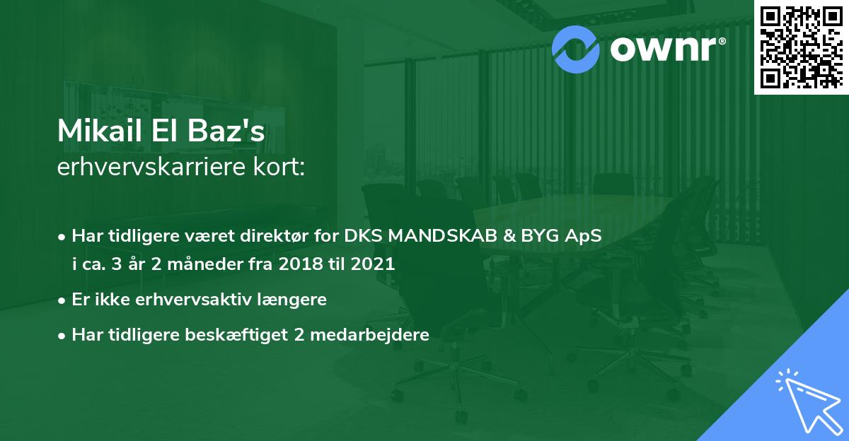 Mikail El Baz's erhvervskarriere kort
