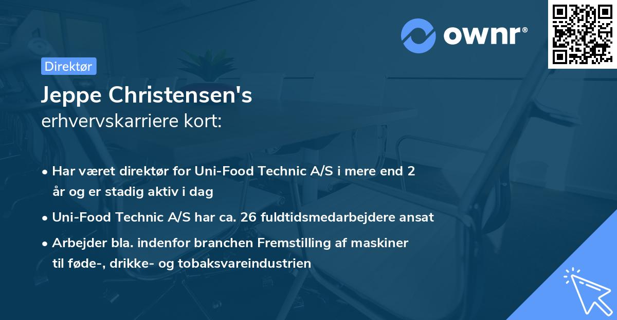 Jeppe Christensen's erhvervskarriere kort