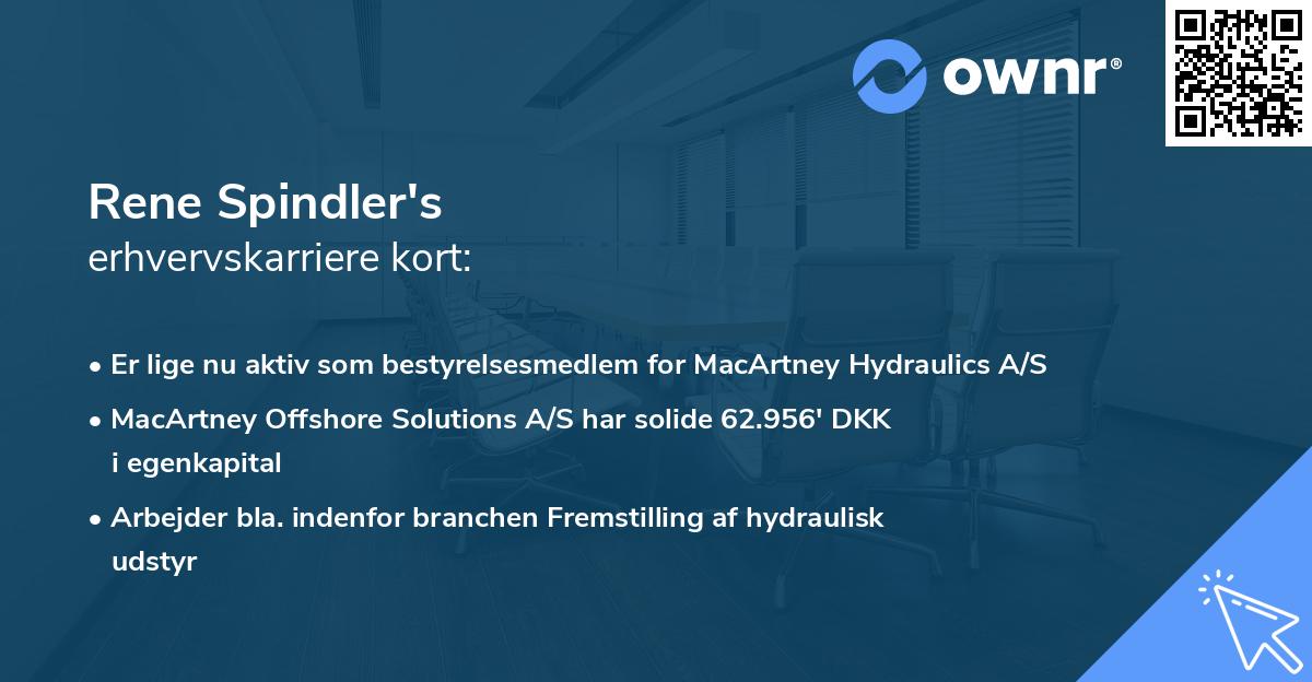 Rene Spindler's erhvervskarriere kort