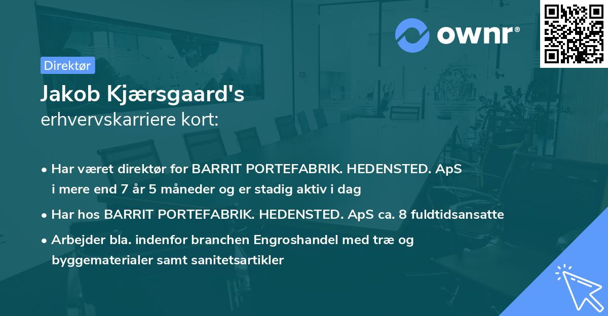 Jakob Kjærsgaard's erhvervskarriere kort