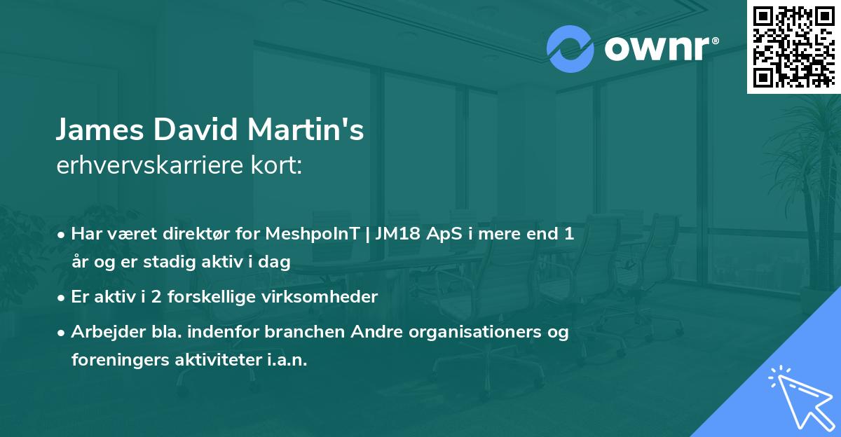 James David Martin's erhvervskarriere kort