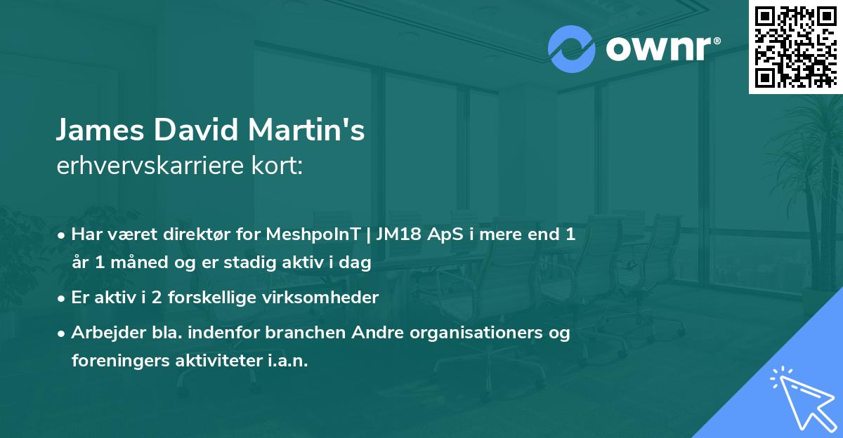James David Martin's erhvervskarriere kort