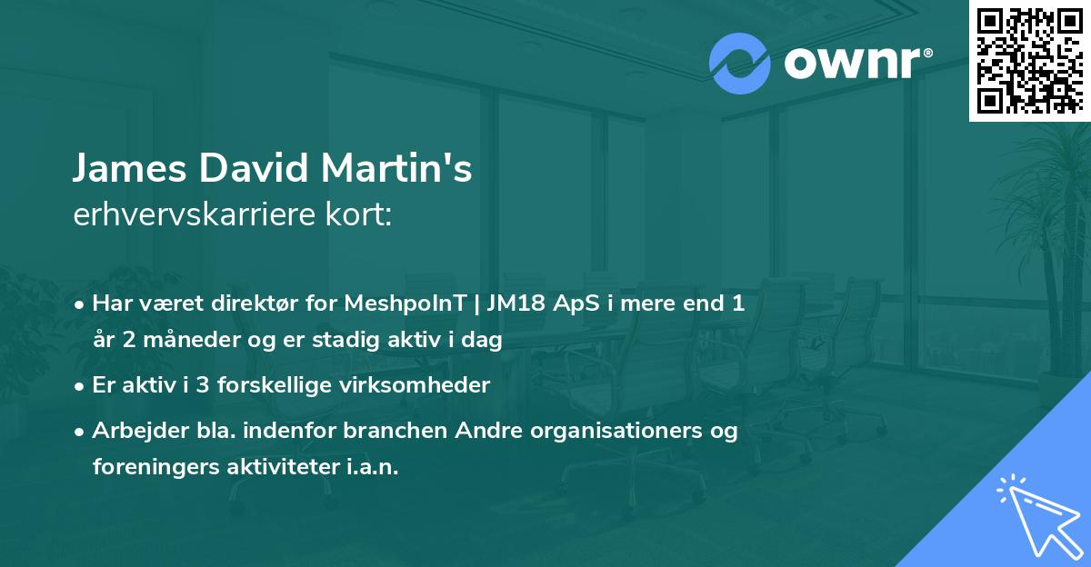 James David Martin's erhvervskarriere kort