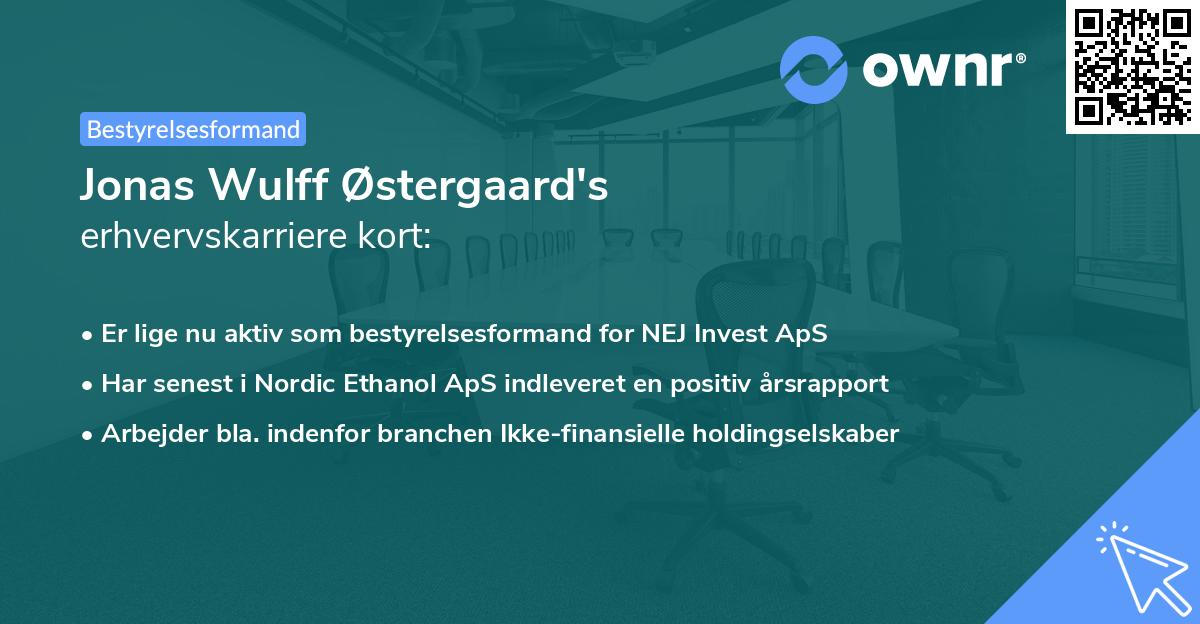 Jonas Wulff Østergaard's erhvervskarriere kort