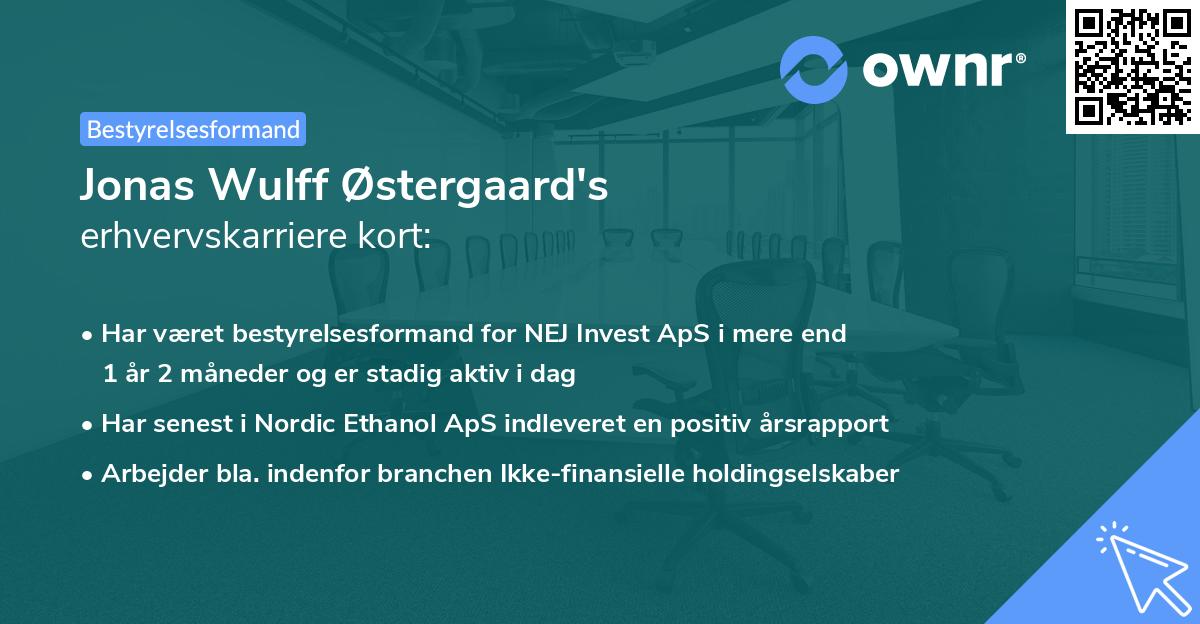 Jonas Wulff Østergaard's erhvervskarriere kort