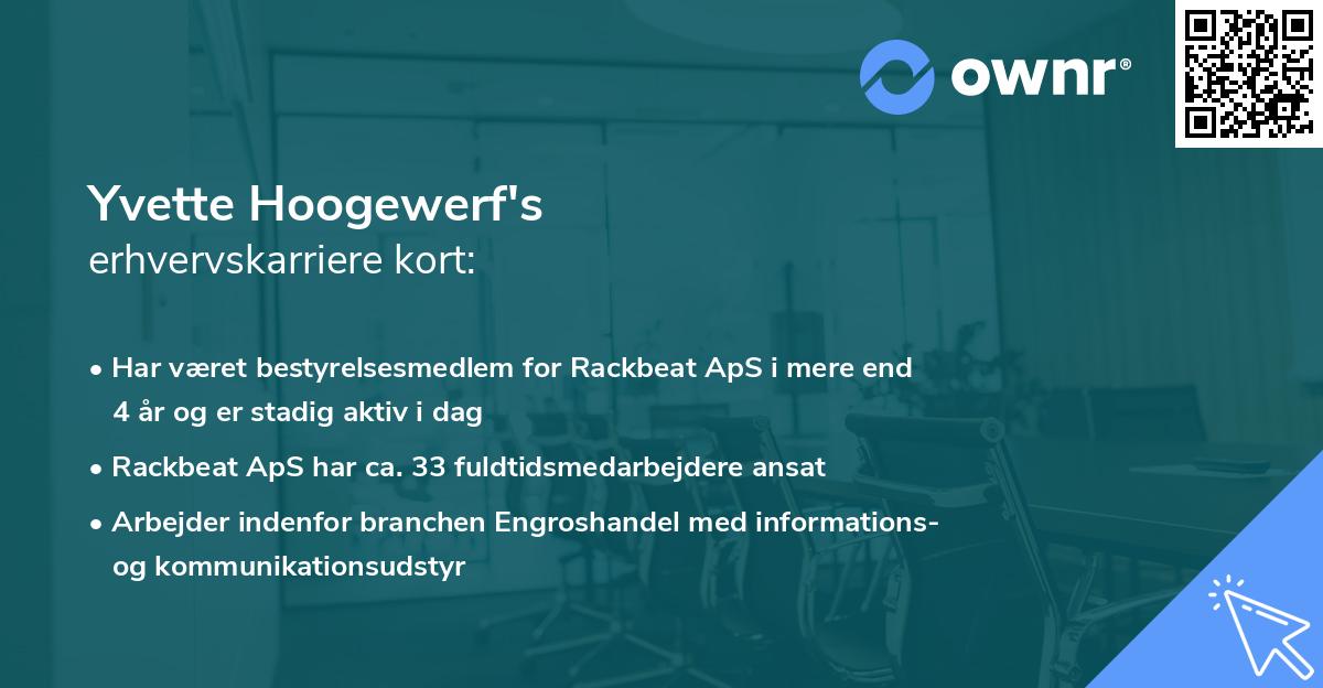 Yvette Hoogewerf's erhvervskarriere kort