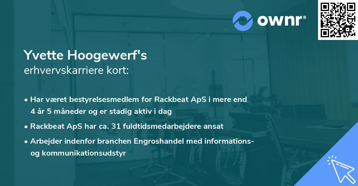 Yvette Hoogewerf's erhvervskarriere kort