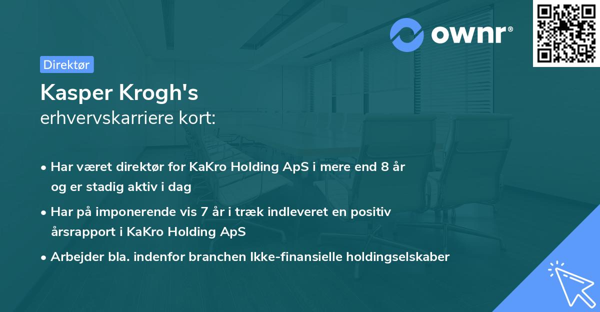 Kasper Krogh's erhvervskarriere kort